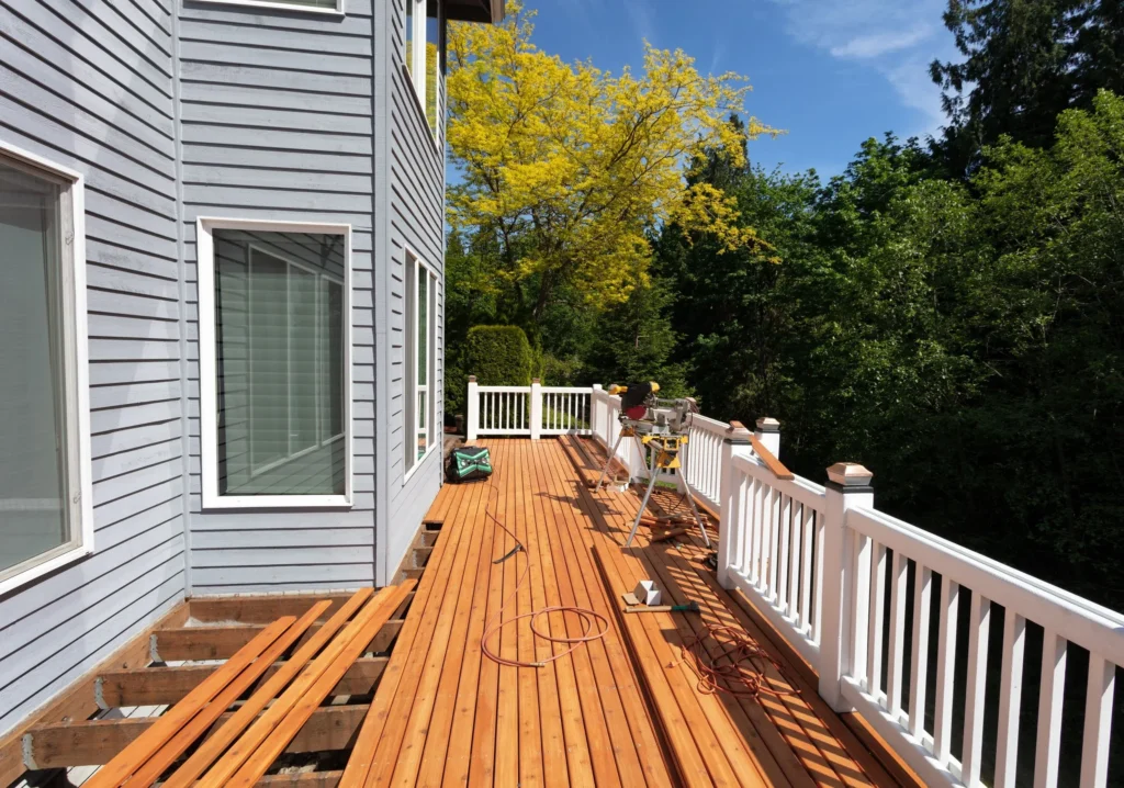 Trex Deck Railing Installation Progress